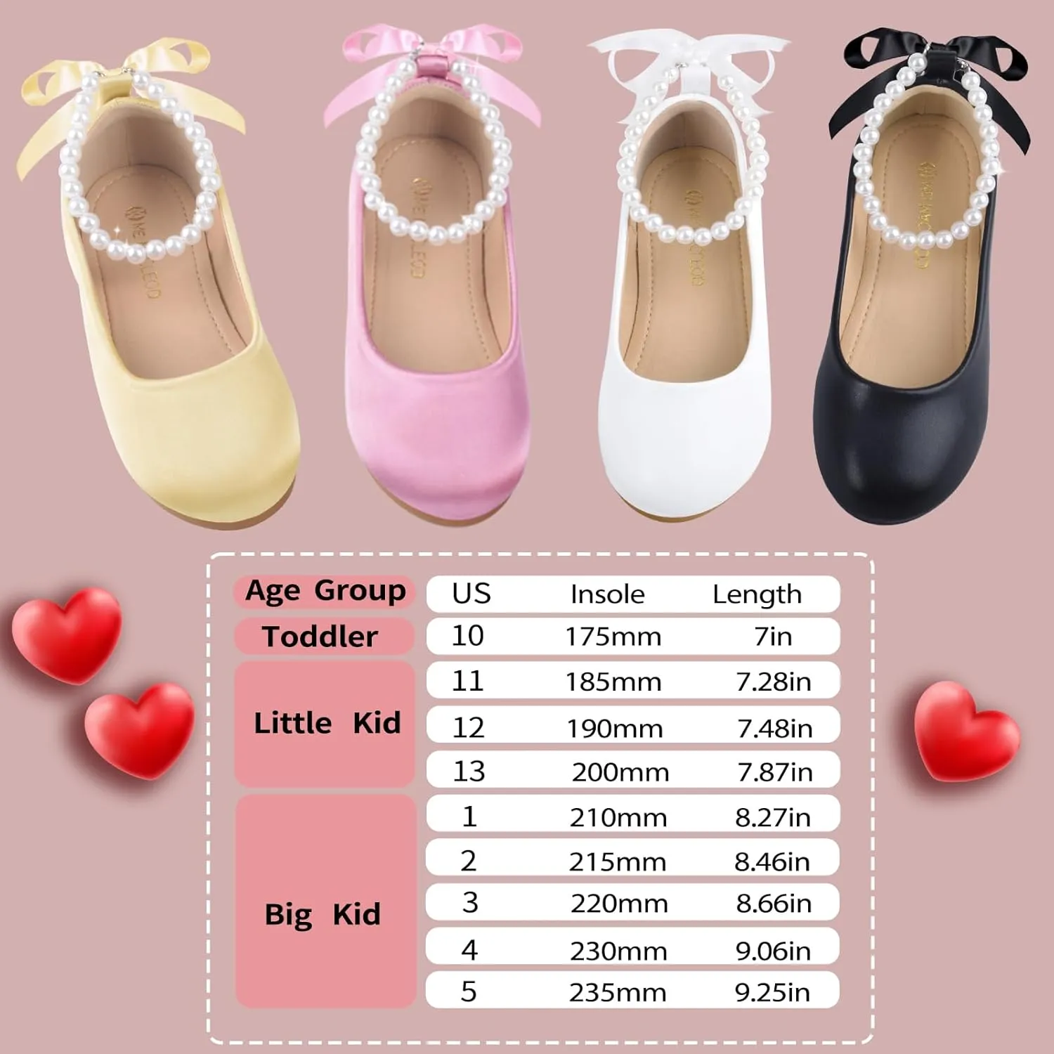 Girls Dress Shoes Princess Ballet Flats Low Heel Mary Jane Glitter Shoes with Elastic Strap for Toddler Little Big Kids