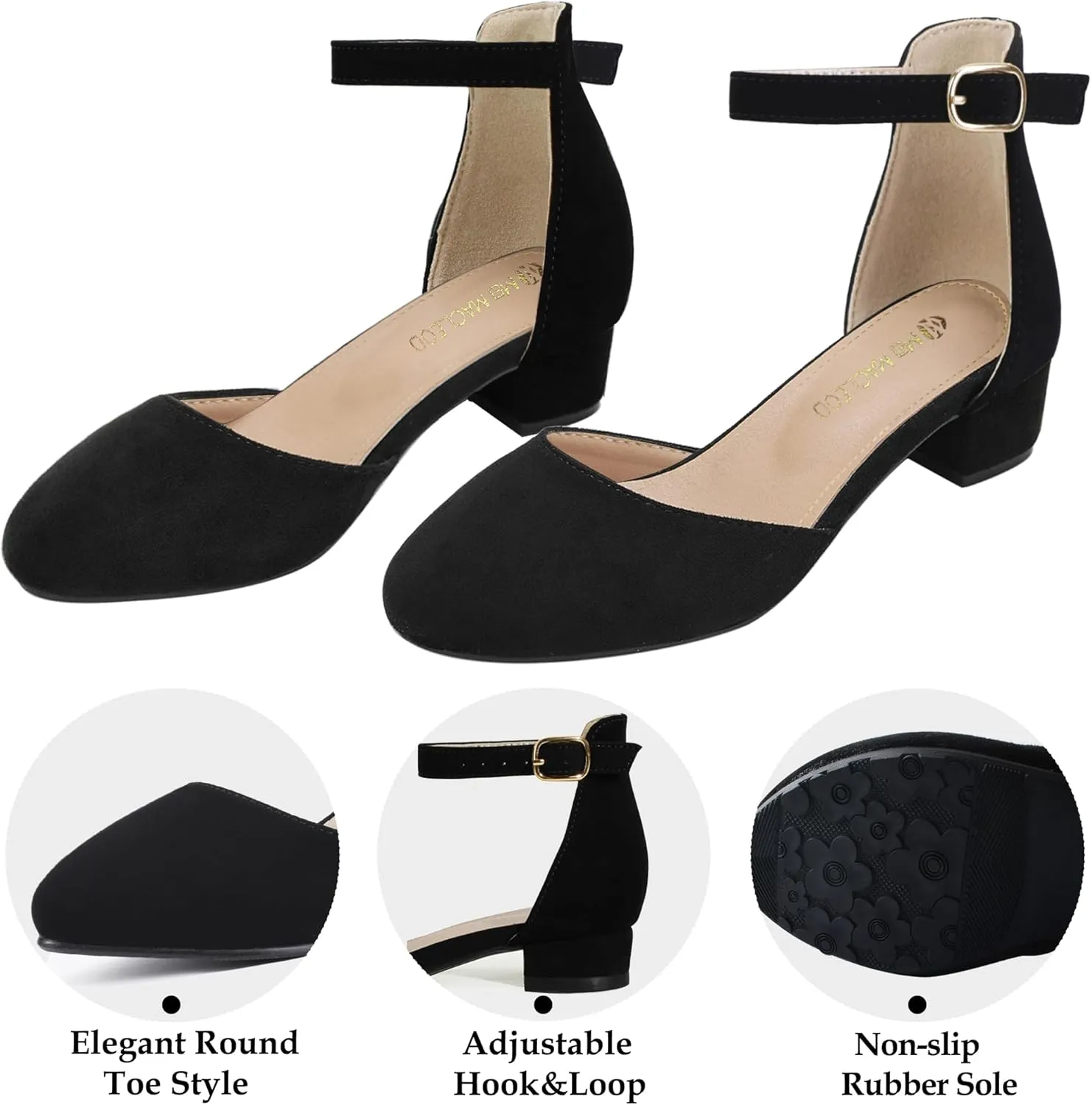 Girls Dress Shoes Princess Ballet Flats Low Heel Mary Jane Glitter Shoes with Elastic Strap for Toddler Little Big Kids