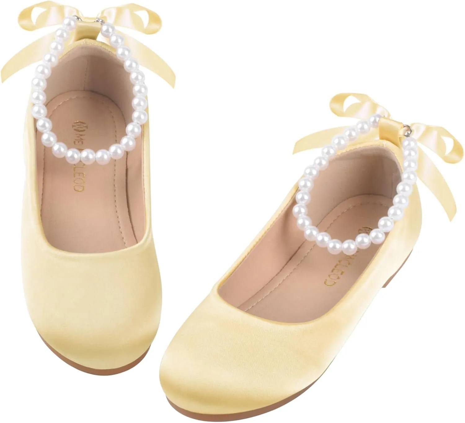 Girls Dress Shoes Princess Ballet Flats Low Heel Mary Jane Glitter Shoes with Elastic Strap for Toddler Little Big Kids
