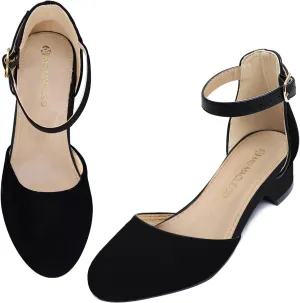 Girls Dress Shoes Princess Ballet Flats Low Heel Mary Jane Glitter Shoes with Elastic Strap for Toddler Little Big Kids
