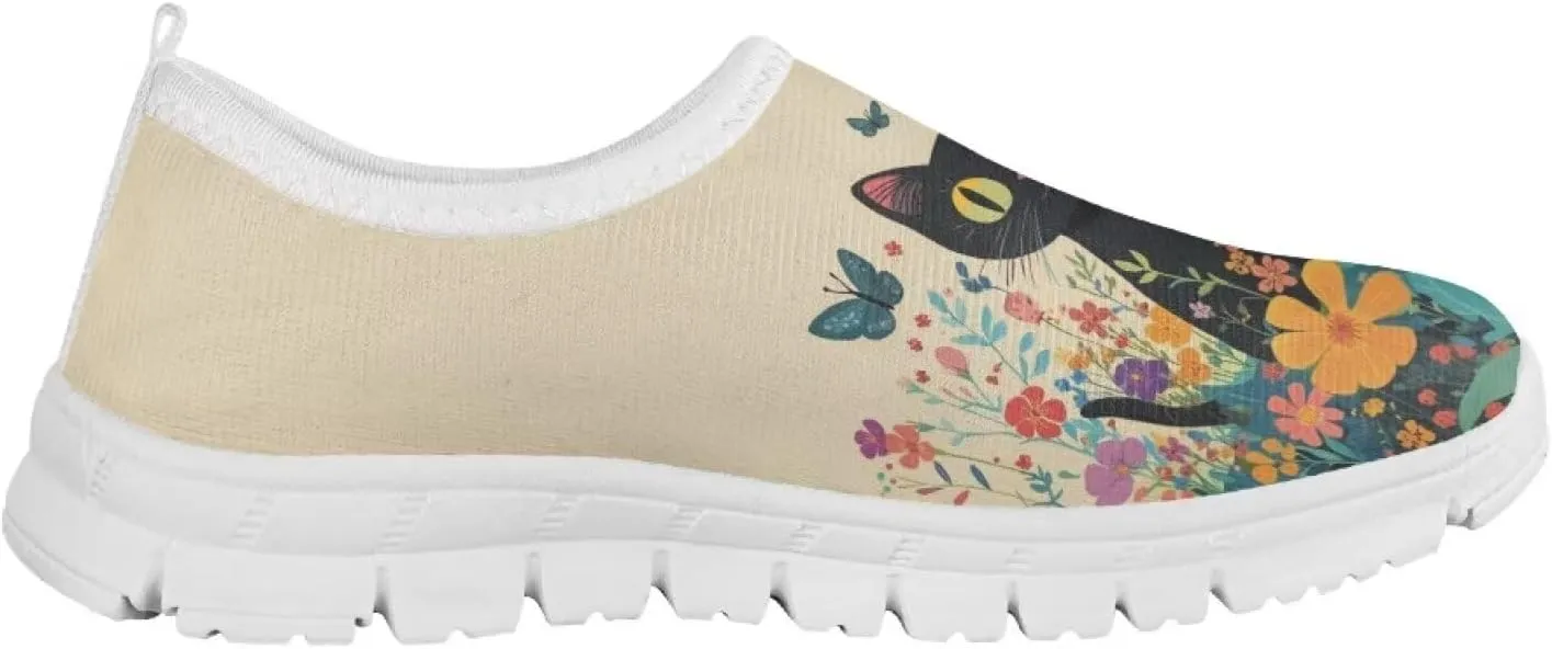 Girls Running Shoes Cute Kids Slip On Sneakers Cartoon Themed Tennis Shoes