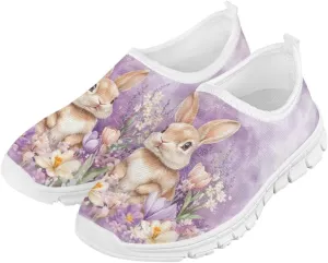 Girls Running Shoes Cute Kids Slip On Sneakers Cartoon Themed Tennis Shoes
