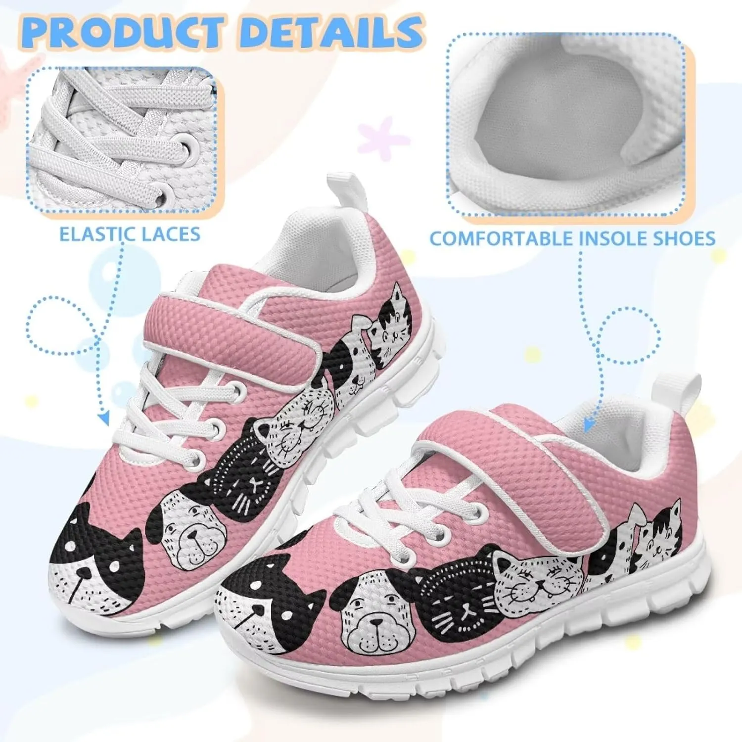 Girls Tennis Shoes Kids School Sneakers Trendy Running Athletic Shoes