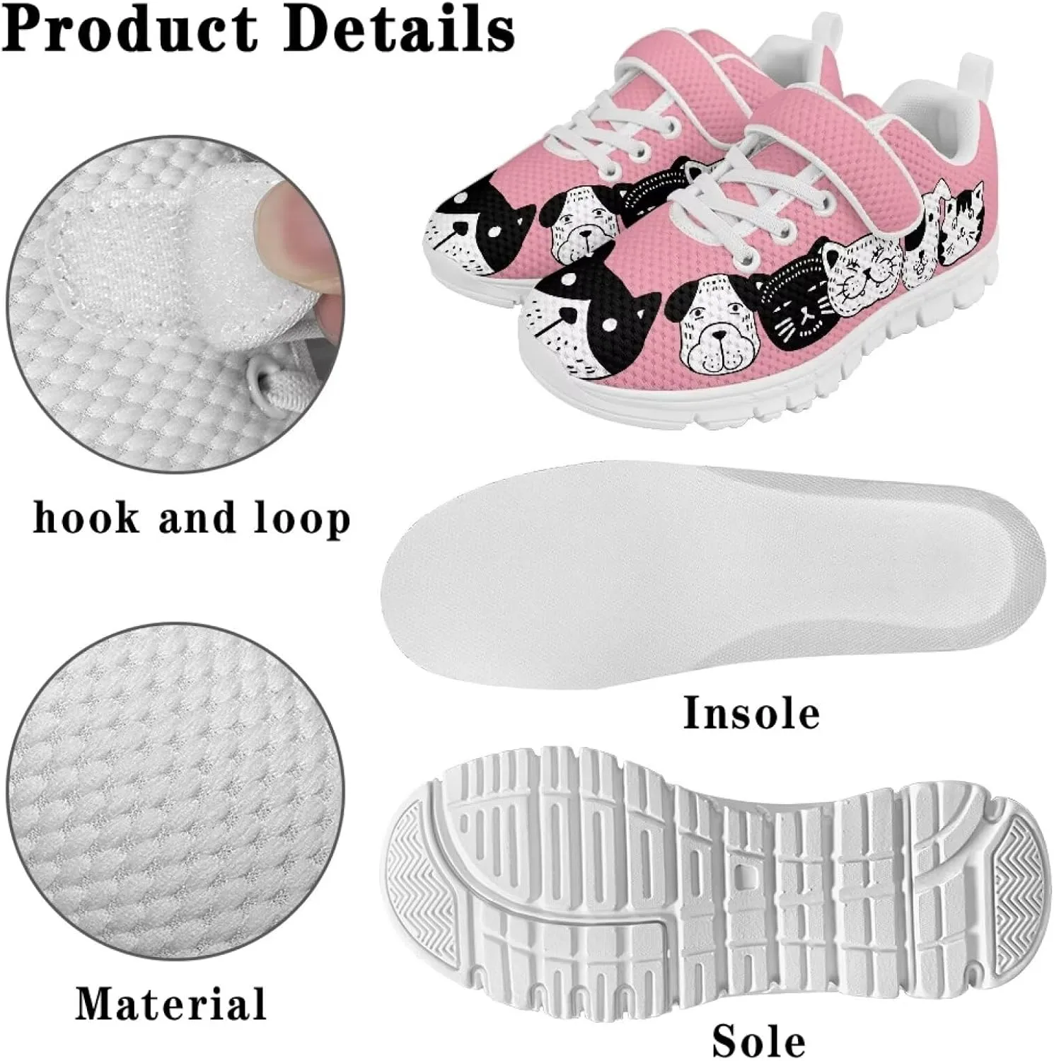 Girls Tennis Shoes Kids School Sneakers Trendy Running Athletic Shoes
