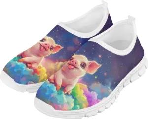 Girls Tennis Shoes Little Kids Slip On Sneakers Trendy Pattern Shoes