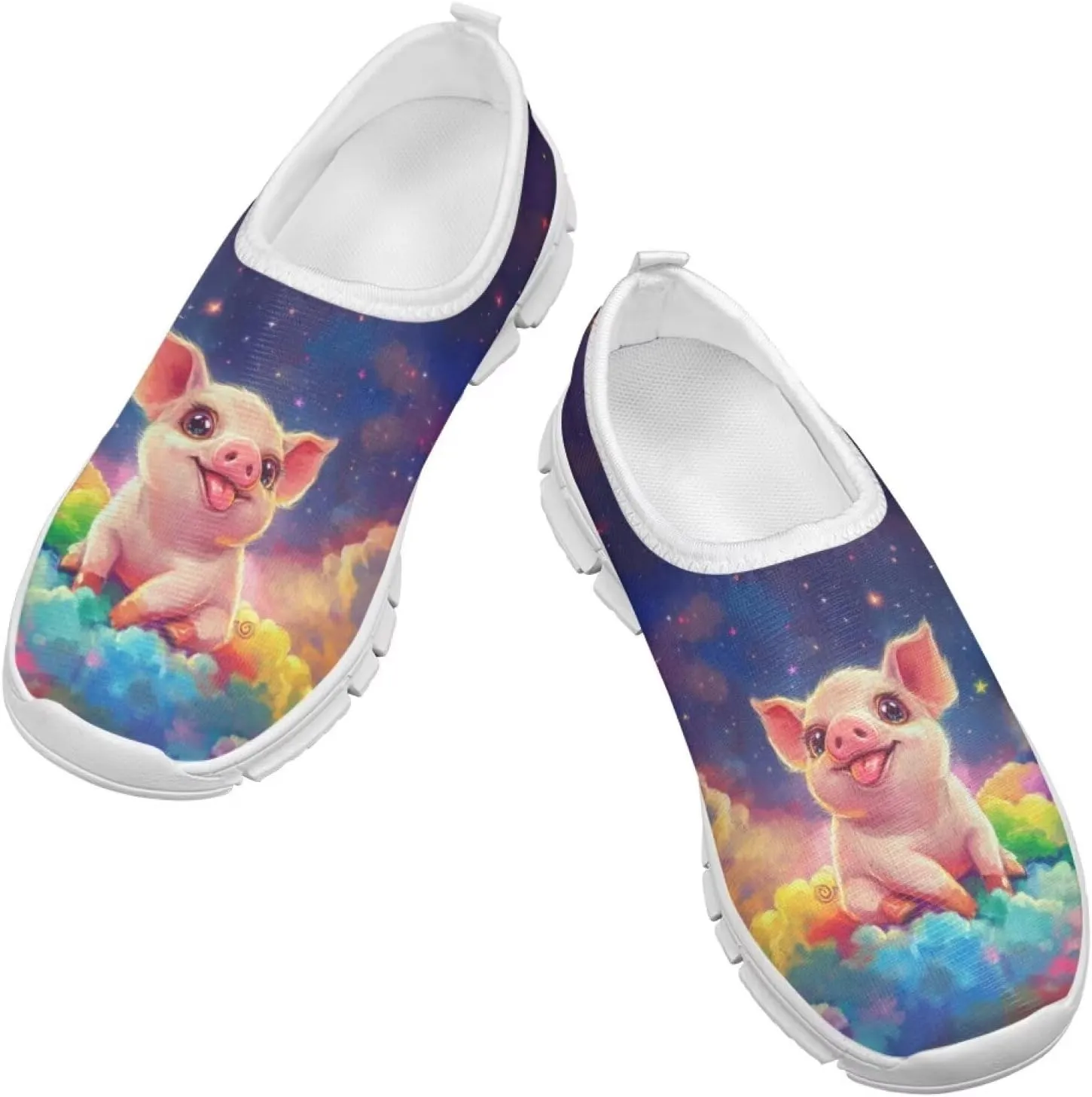 Girls Tennis Shoes Little Kids Slip On Sneakers Trendy Pattern Shoes