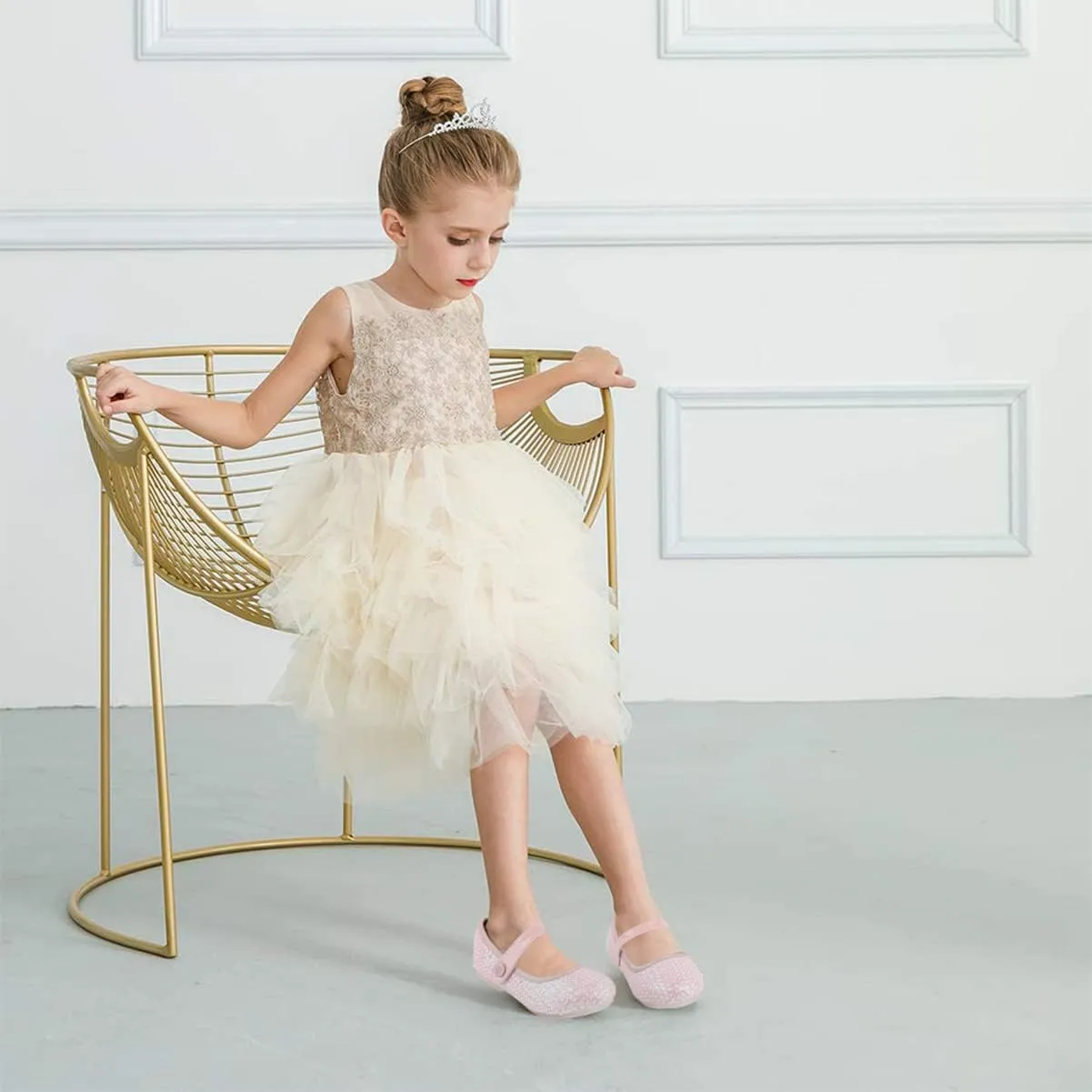Grils Dress Shoes Rainbow Girl Flat Shoes for Birthday Party School Weeding Cute Toddler Mary Jane Shoes