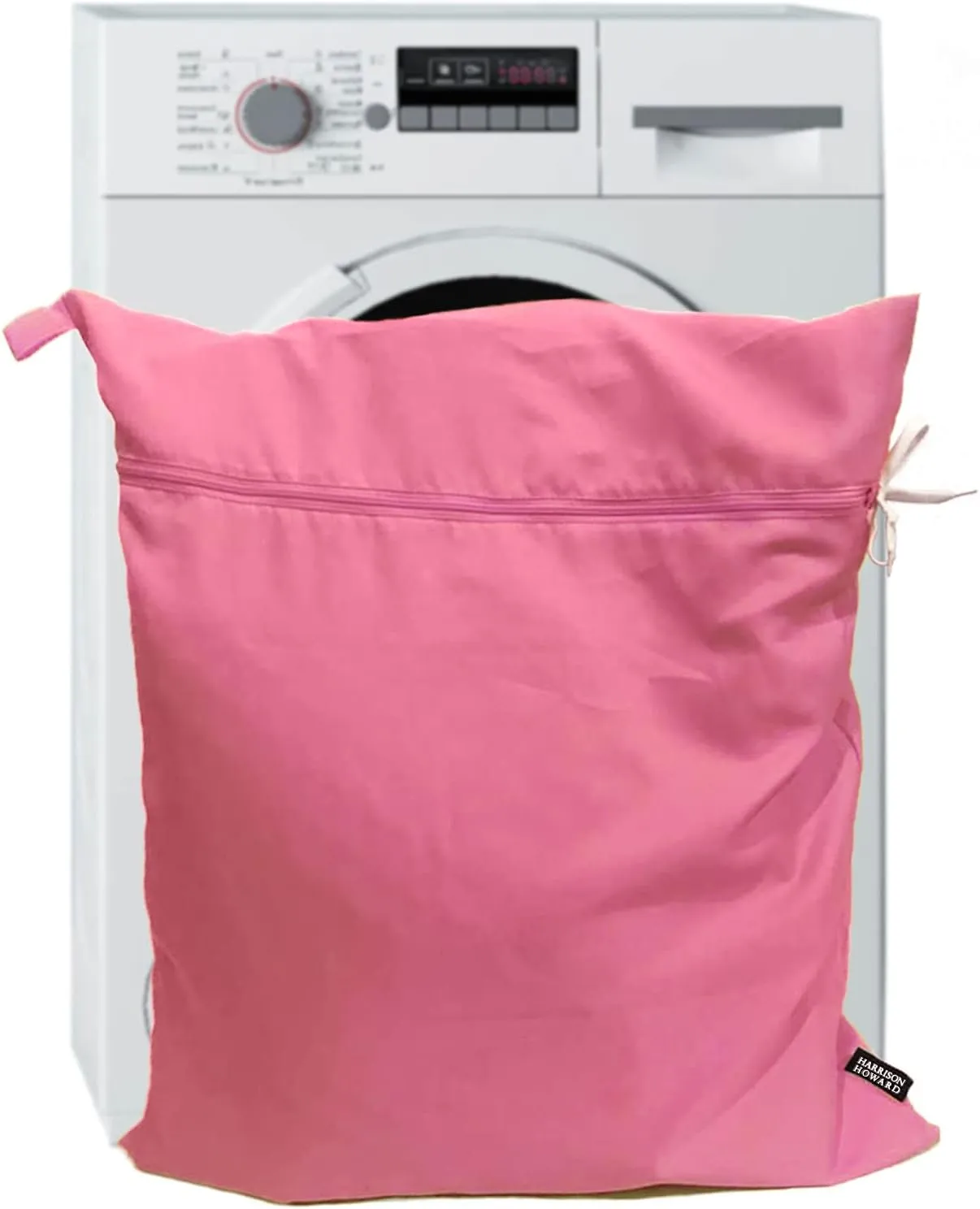 Harrison Howard Pet Washing Bag Dog Cat Horse Hair Laundry Bag for Rug Sheet Boots Pets Laundry Helper Jumbo 48L 78cm x 70cm Pastel Pink