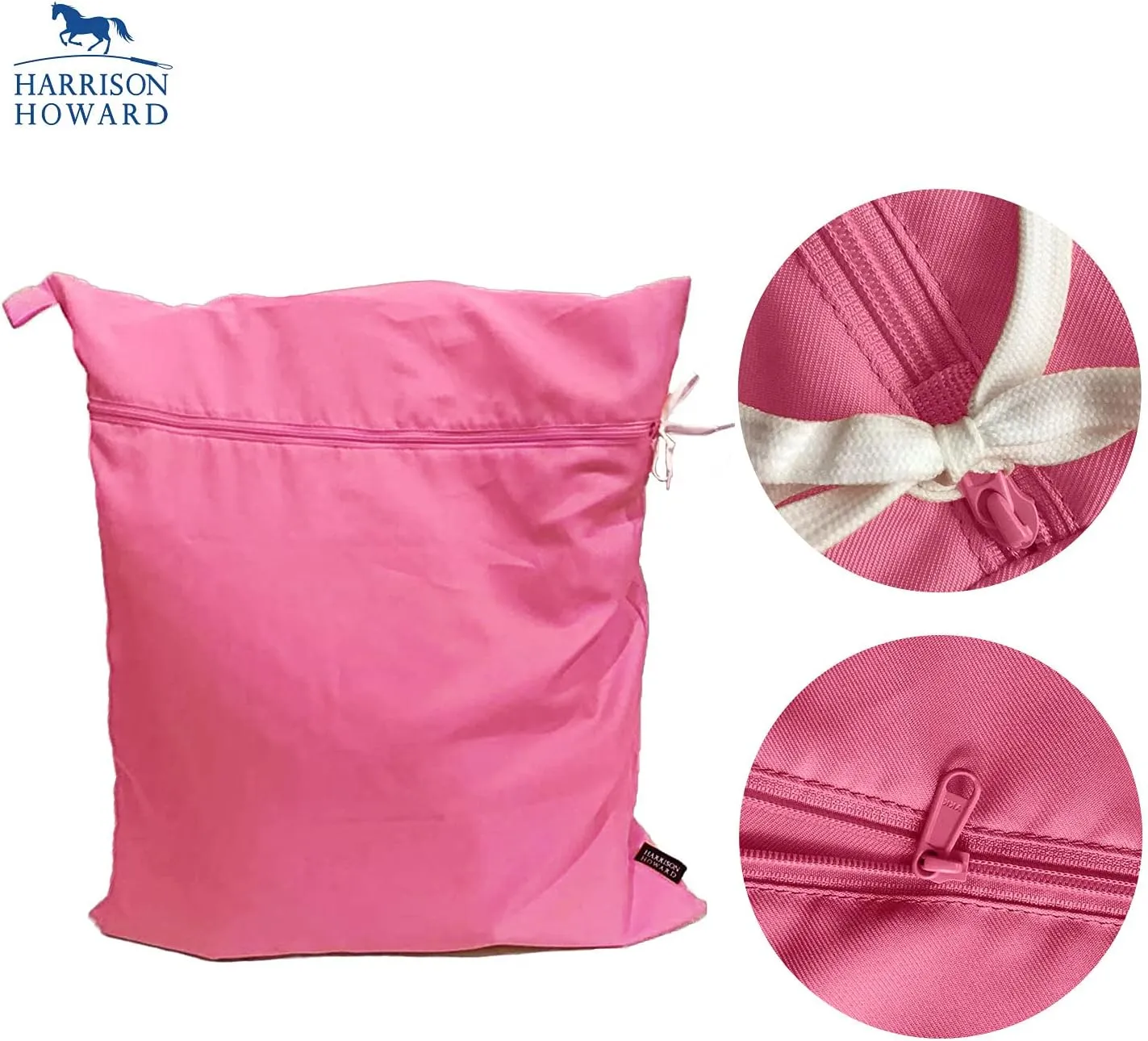 Harrison Howard Pet Washing Bag Dog Cat Horse Hair Laundry Bag for Rug Sheet Boots Pets Laundry Helper Jumbo 48L 78cm x 70cm Pastel Pink