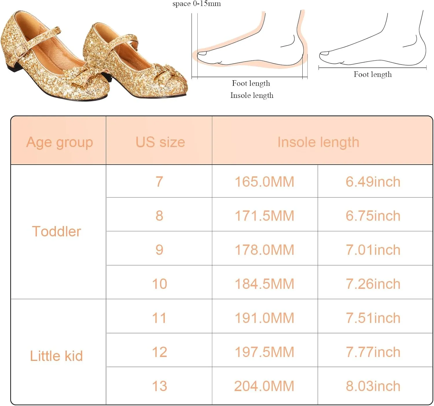 Haysandy Girls Glitter Dress Shoes Low Heel Princess Flats for Kids Toddler Flower Wedding Party Shoes with 2 Pairs Socks
