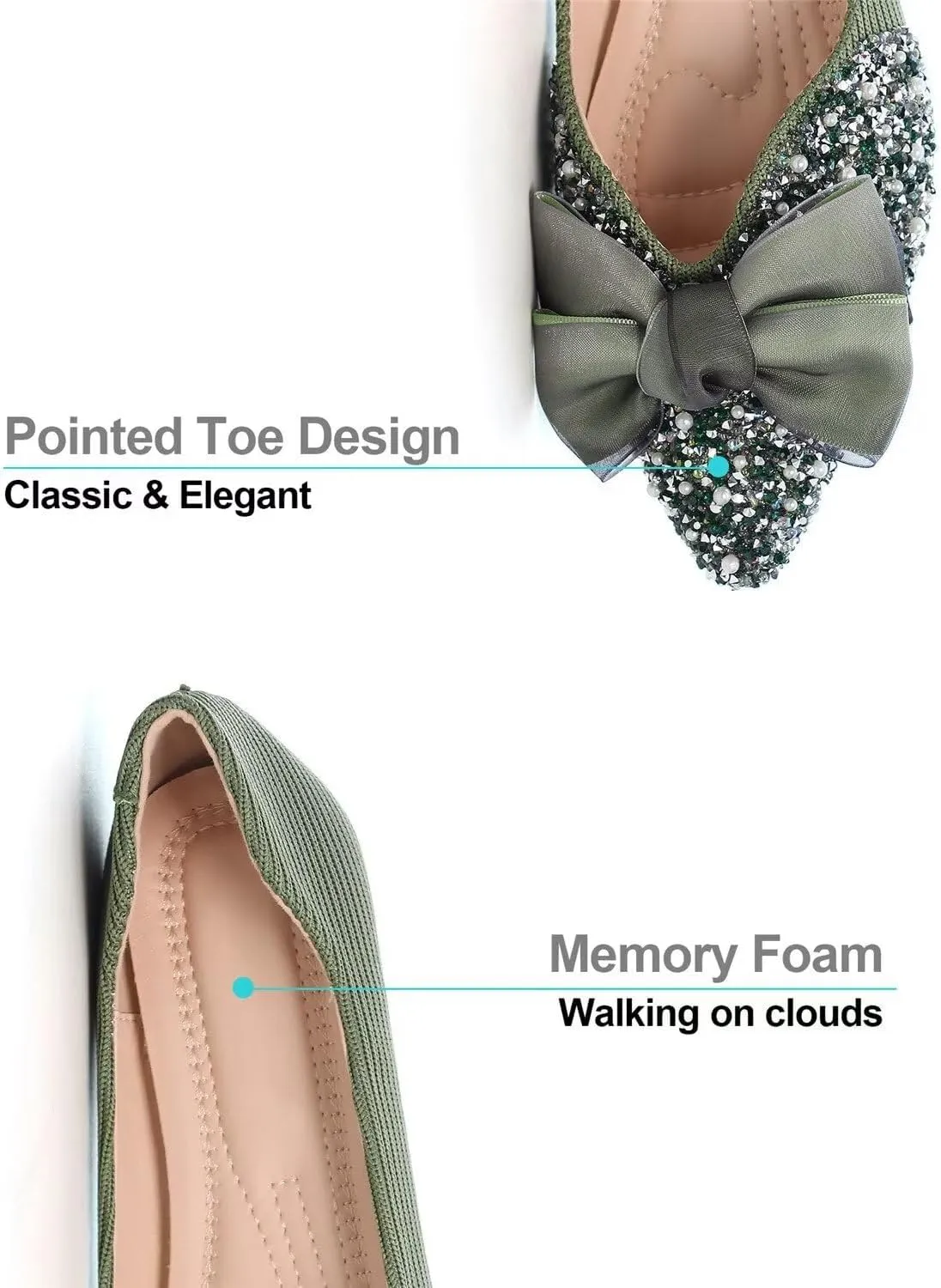 Hee grand Flats for Women Bowknot Mary Jane Shoes Square Toe Ankle Strap Ballet Flats Shiny Patent Leather Dress Shoes Comfortable Work Shoes