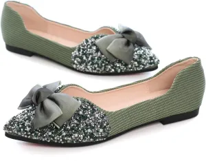 Hee grand Flats for Women Bowknot Mary Jane Shoes Square Toe Ankle Strap Ballet Flats Shiny Patent Leather Dress Shoes Comfortable Work Shoes