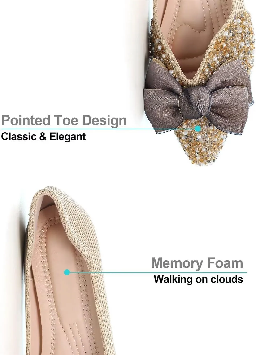 Hee grand Flats for Women Bowknot Mary Jane Shoes Square Toe Ankle Strap Ballet Flats Shiny Patent Leather Dress Shoes Comfortable Work Shoes