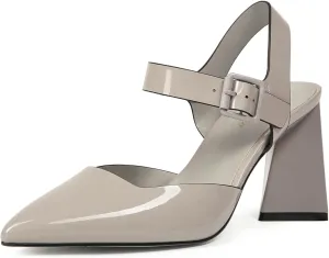 Heeled Sandals for Women Slingback Block Heels Elegant Ankle Strap Chunky High Heel Sandals Shoes