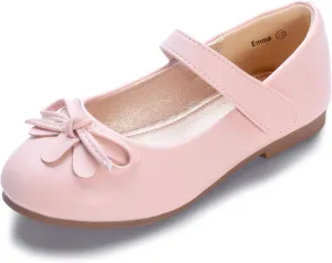 Hehainom Girls Dress Shoes, Flower Toddler/Little Kid Girl Shoes, Bowknot Mary Jane Ballerina Flat Shoes for School Party