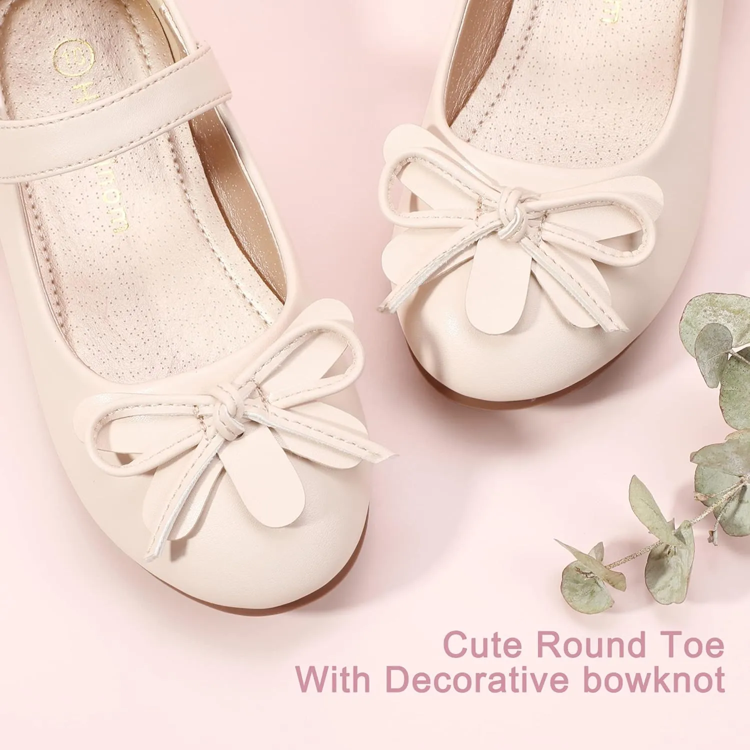 Hehainom Girls Dress Shoes, Flower Toddler/Little Kid Girl Shoes, Bowknot Mary Jane Ballerina Flat Shoes for School Party