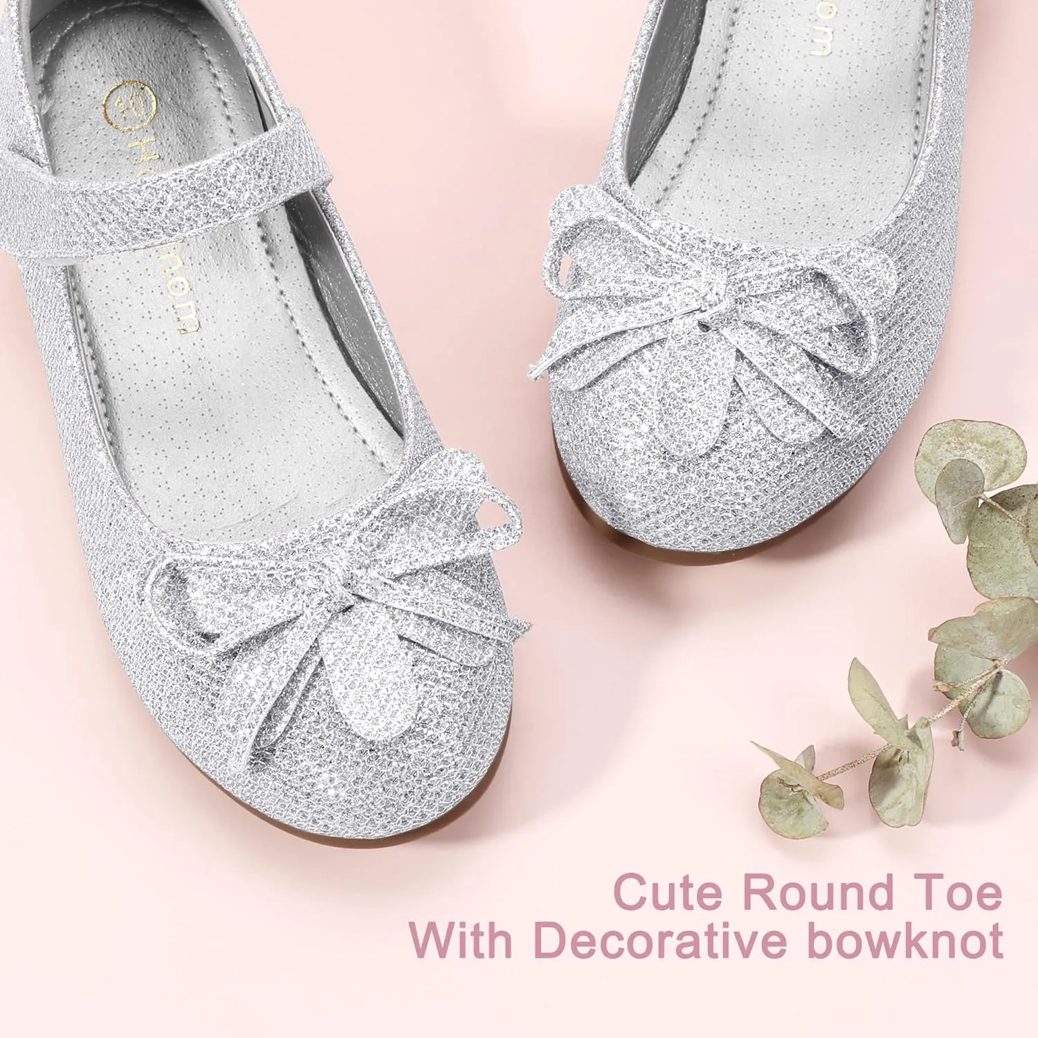 Hehainom Girls Dress Shoes, Flower Toddler/Little Kid Girl Shoes, Bowknot Mary Jane Ballerina Flat Shoes for School Party