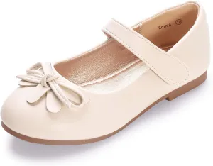 Hehainom Girls Dress Shoes, Flower Toddler/Little Kid Girl Shoes, Bowknot Mary Jane Ballerina Flat Shoes for School Party