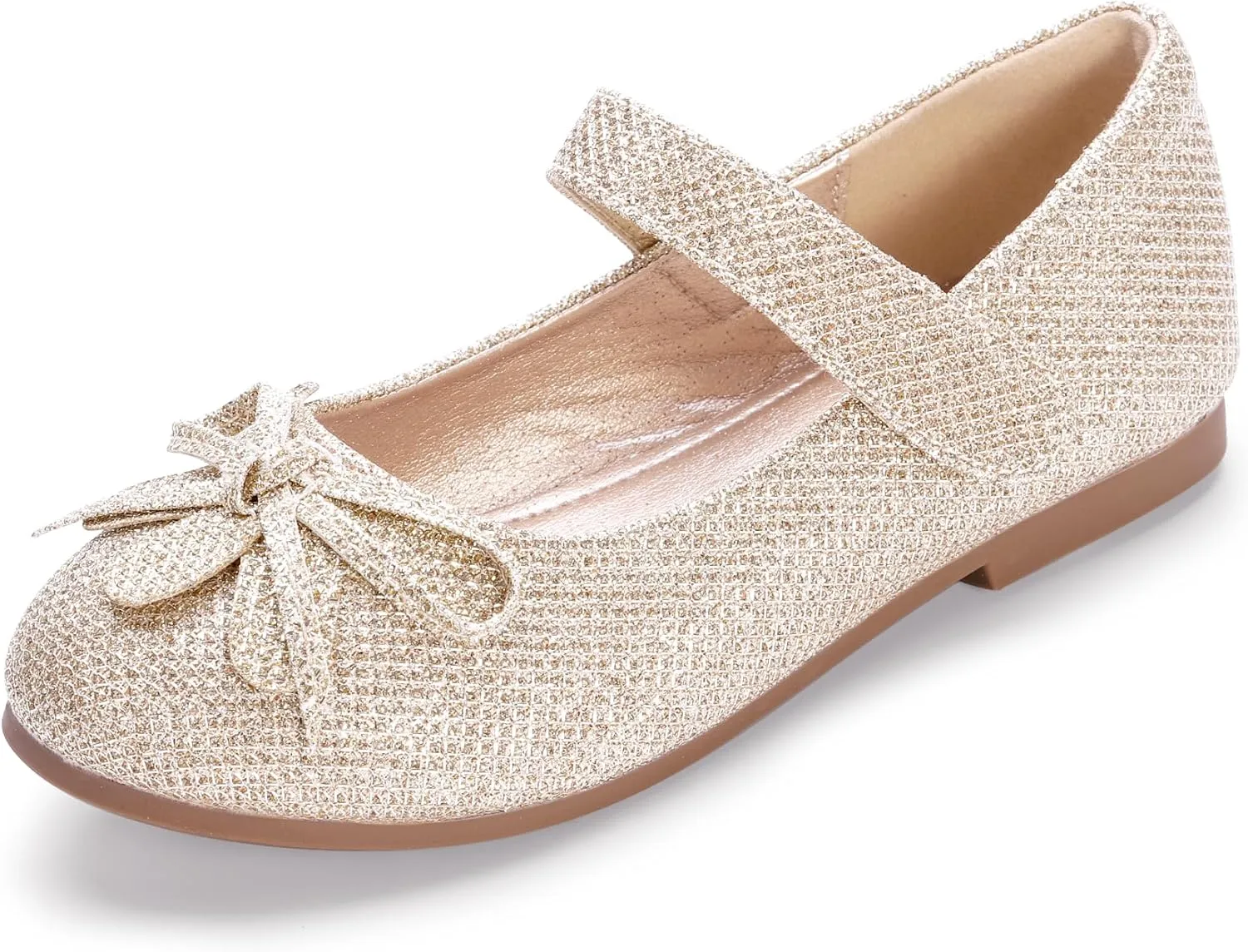 Hehainom Girls Dress Shoes, Flower Toddler/Little Kid Girl Shoes, Bowknot Mary Jane Ballerina Flat Shoes for School Party