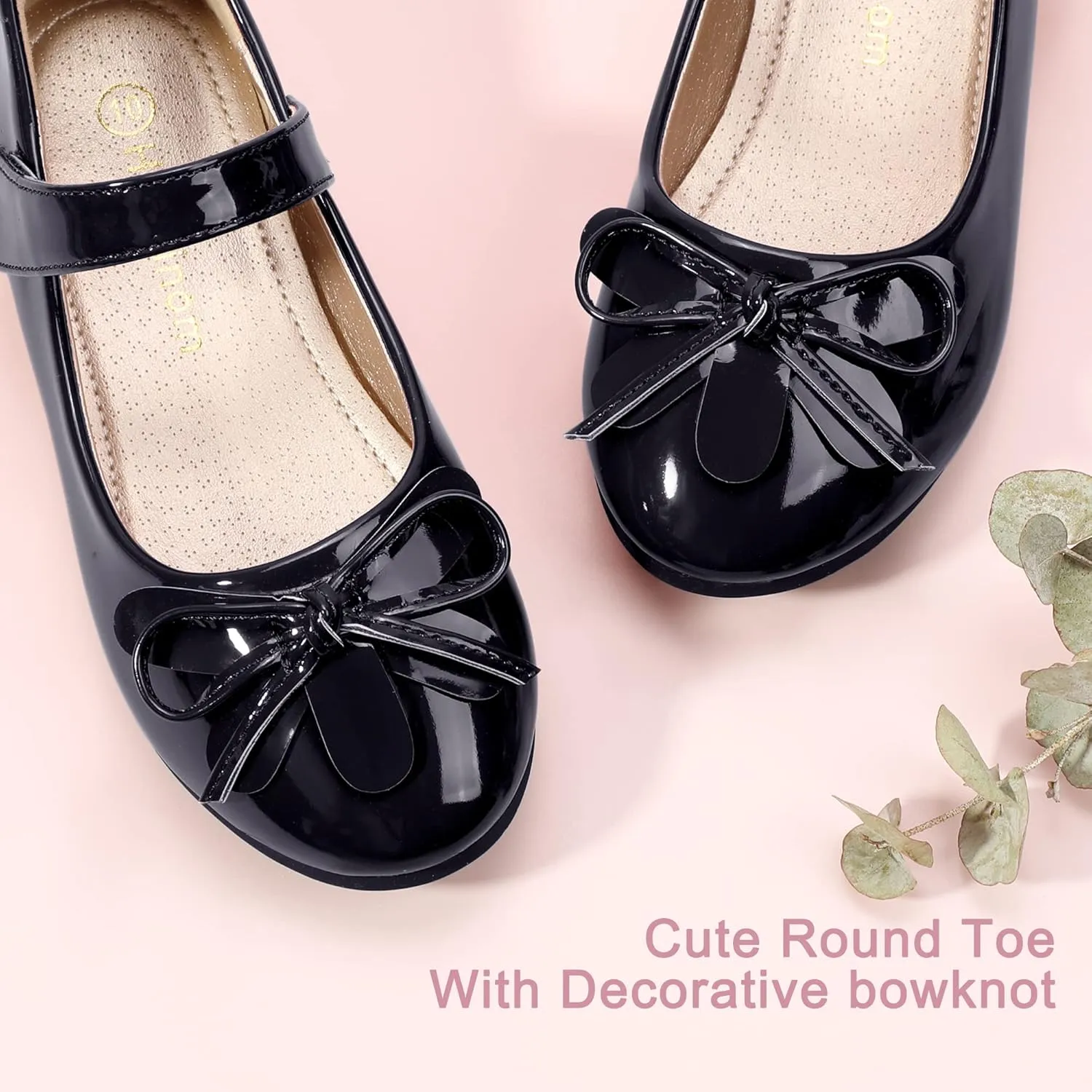 Hehainom Girls Dress Shoes, Flower Toddler/Little Kid Girl Shoes, Bowknot Mary Jane Ballerina Flat Shoes for School Party