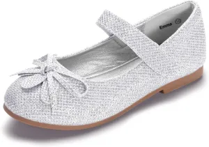 Hehainom Girls Dress Shoes, Flower Toddler/Little Kid Girl Shoes, Bowknot Mary Jane Ballerina Flat Shoes for School Party