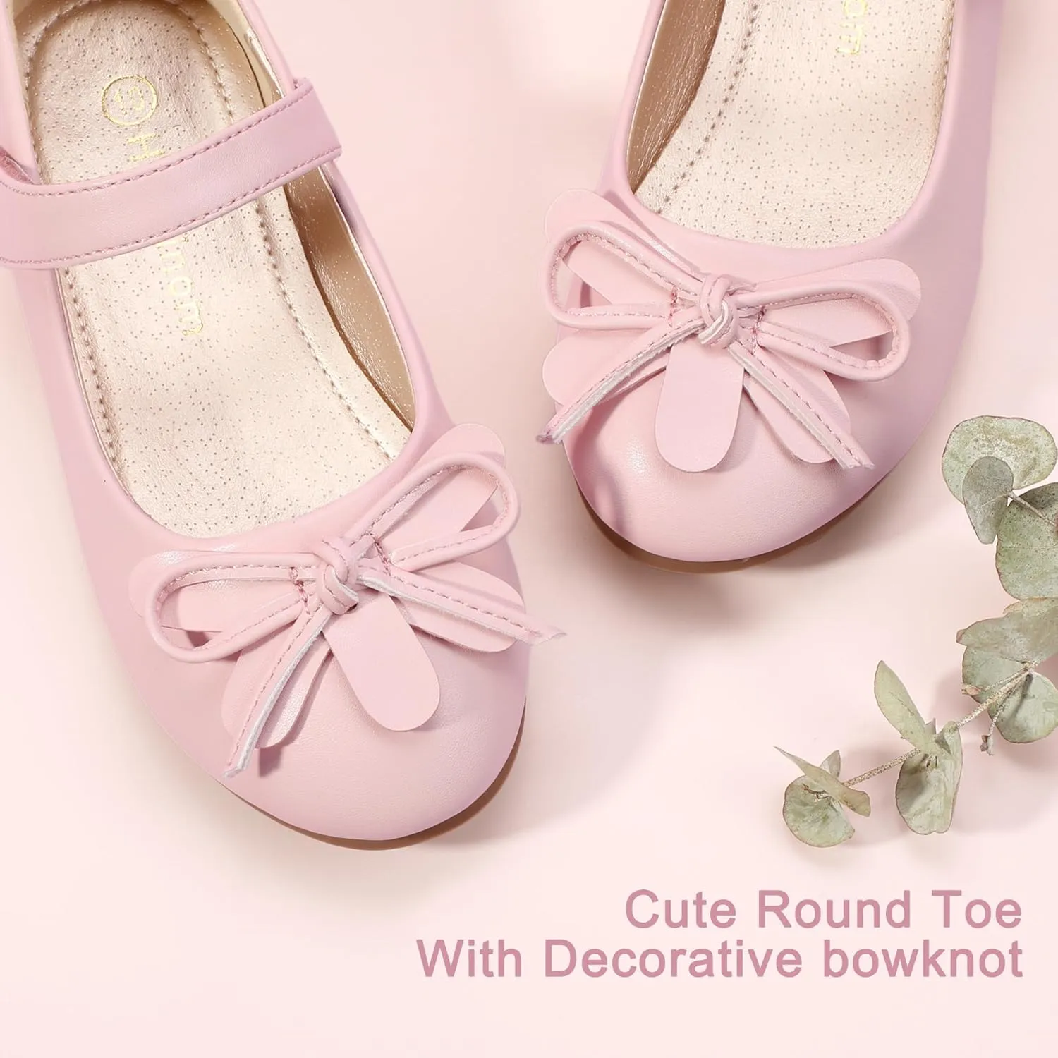 Hehainom Girls Dress Shoes, Flower Toddler/Little Kid Girl Shoes, Bowknot Mary Jane Ballerina Flat Shoes for School Party