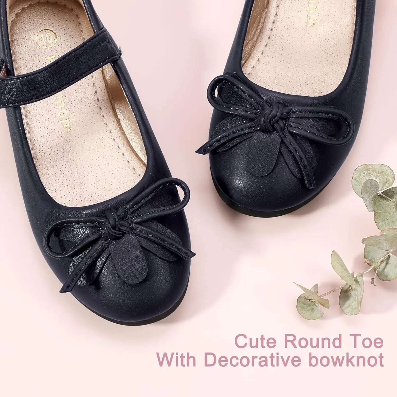 Hehainom Girls Dress Shoes, Flower Toddler/Little Kid Girl Shoes, Bowknot Mary Jane Ballerina Flat Shoes for School Party