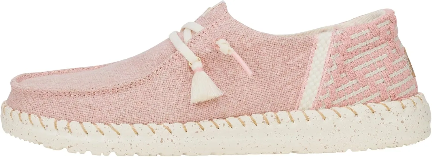 HEYDUDE Wendy Funk Coastal Jute Pink Size 11, Women’s Shoes, Women’s Slip-on Loafers, Comfortable & Light-Weight