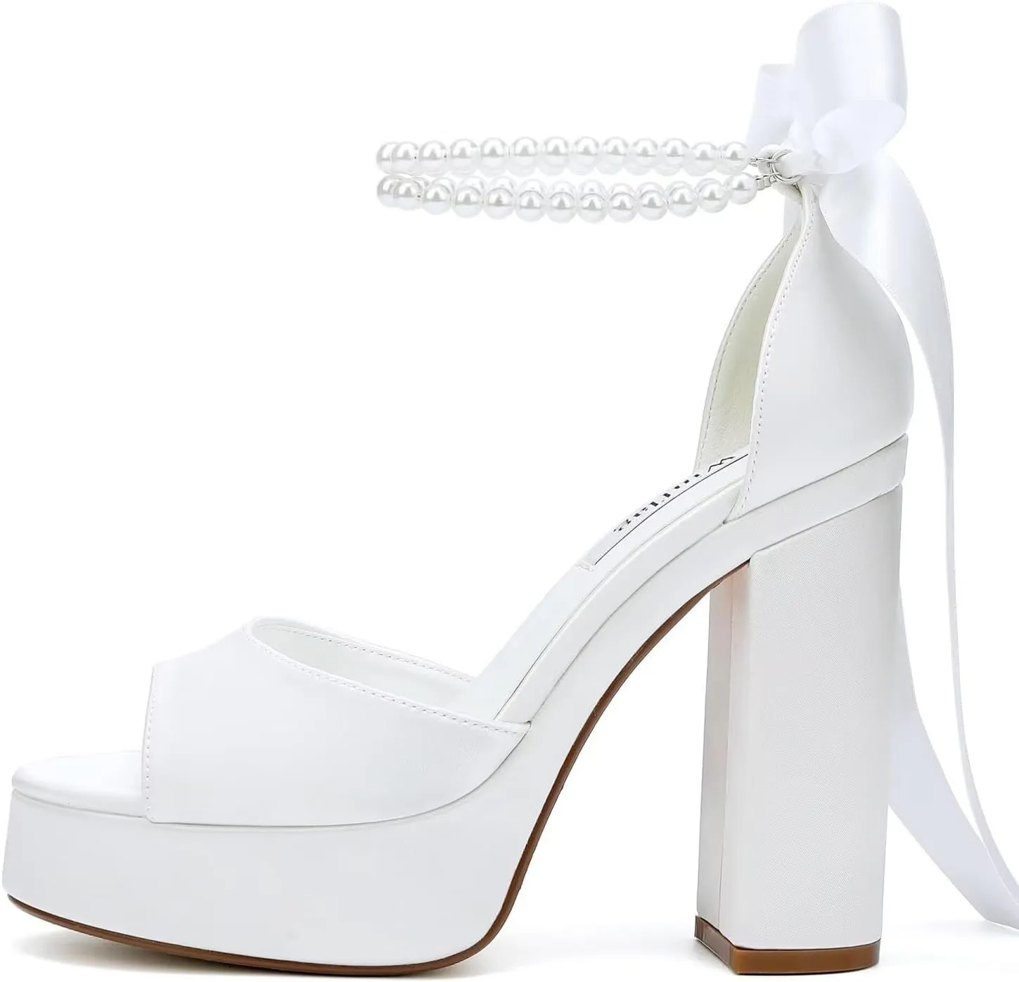 High Heel Platform Bridal Shoes Pearl Heels Wedding Shoes for Bride Platform Heeled Wedding Sandals