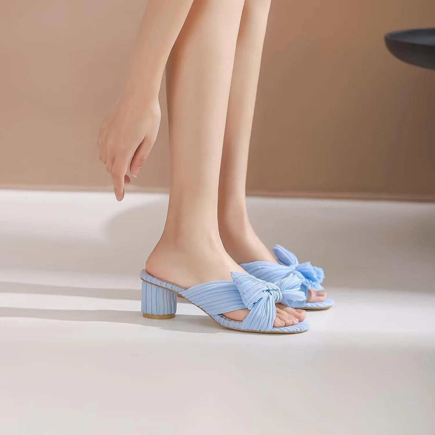 High Heeled Sandals for Women Bow Open-toe Slippers Comfortable Fashion Wedding Party Dress Pumps Shoes