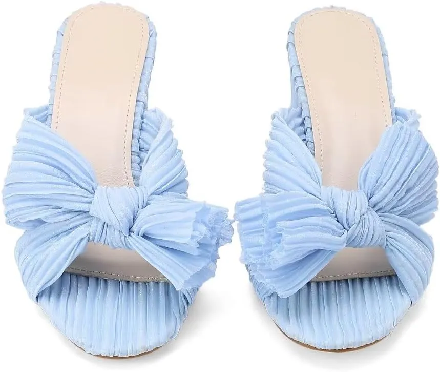 High Heeled Sandals for Women Bow Open-toe Slippers Comfortable Fashion Wedding Party Dress Pumps Shoes