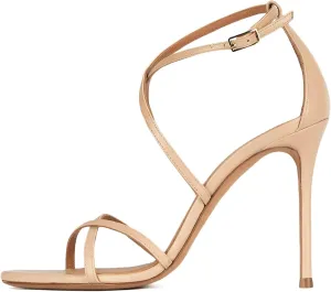 HNVAVQ Women's Stiletto Ankle Strap High Heels Sandals Open Toe Party Wedding Bridal Prom Shoes