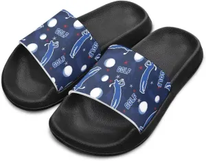 Howilath Ball Pattern Kids Beach Sandals Boys Slides Open Toe Flat Slippers Bathroom Shower Sandals with EVA Sole