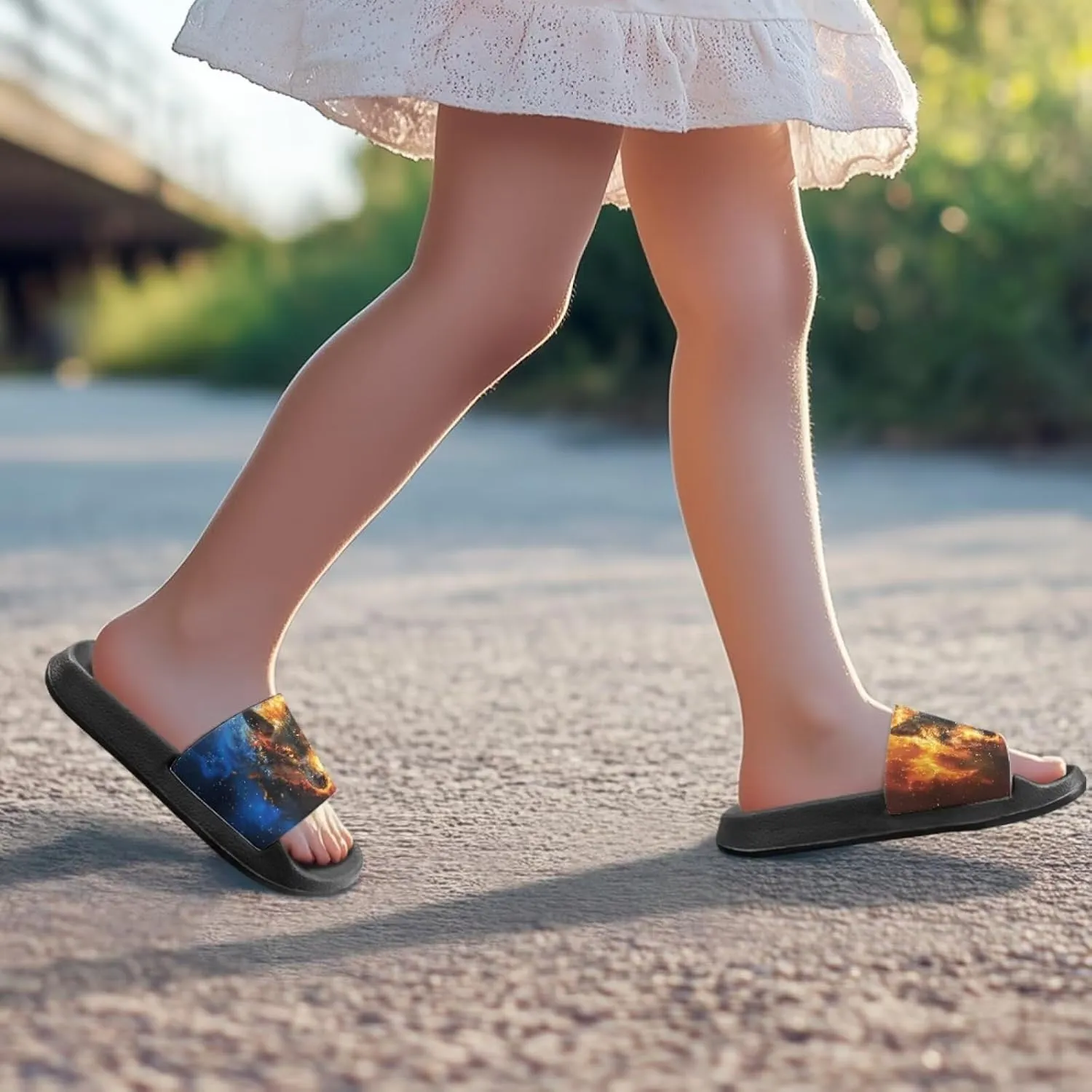 Howilath Children's Sandals Casual Non-Slip Slides Unisex Kids Slippers Bathroom Shower Shoes with EVA Sole