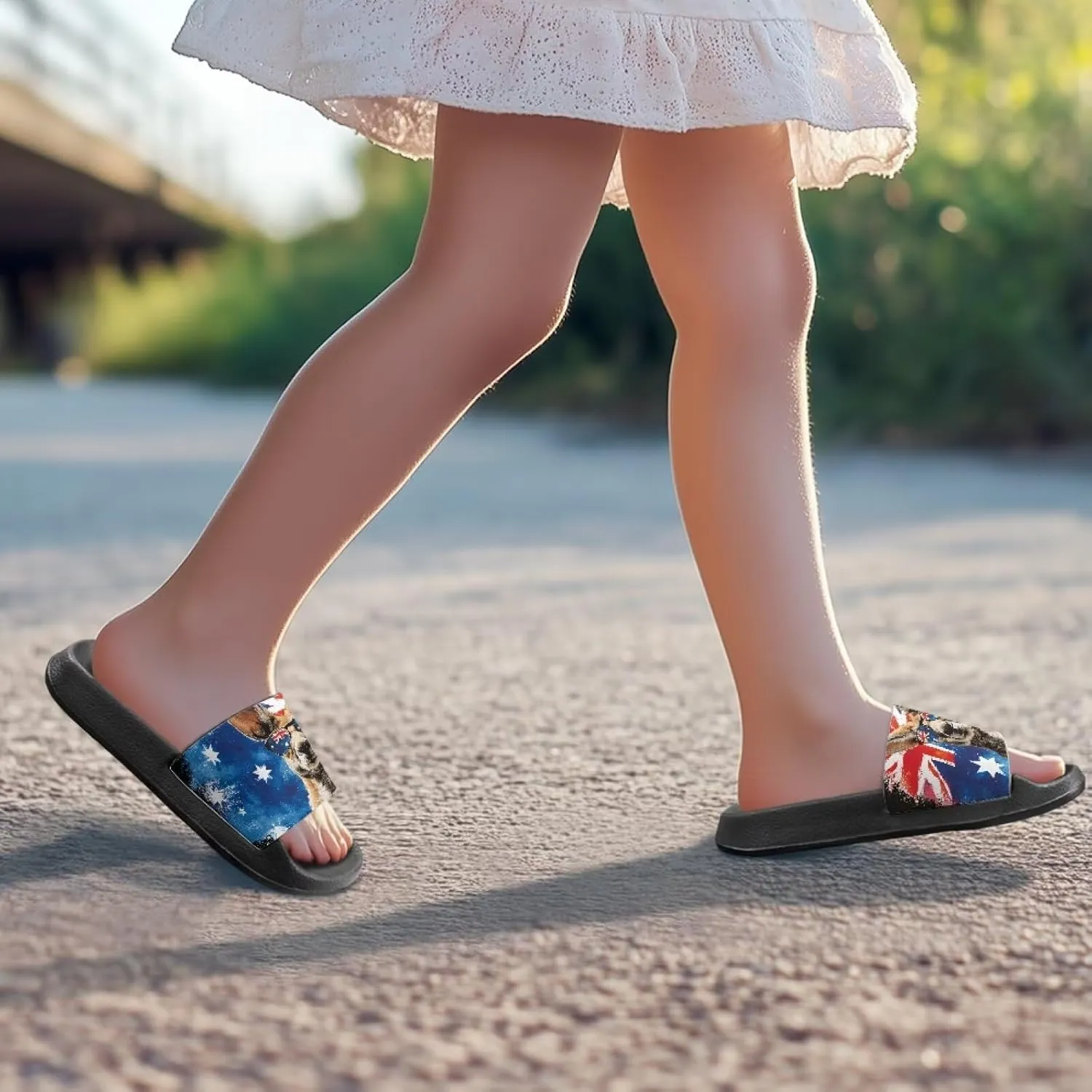 Howilath Children's Sandals Casual Non-Slip Slides Unisex Kids Slippers Bathroom Shower Shoes with EVA Sole