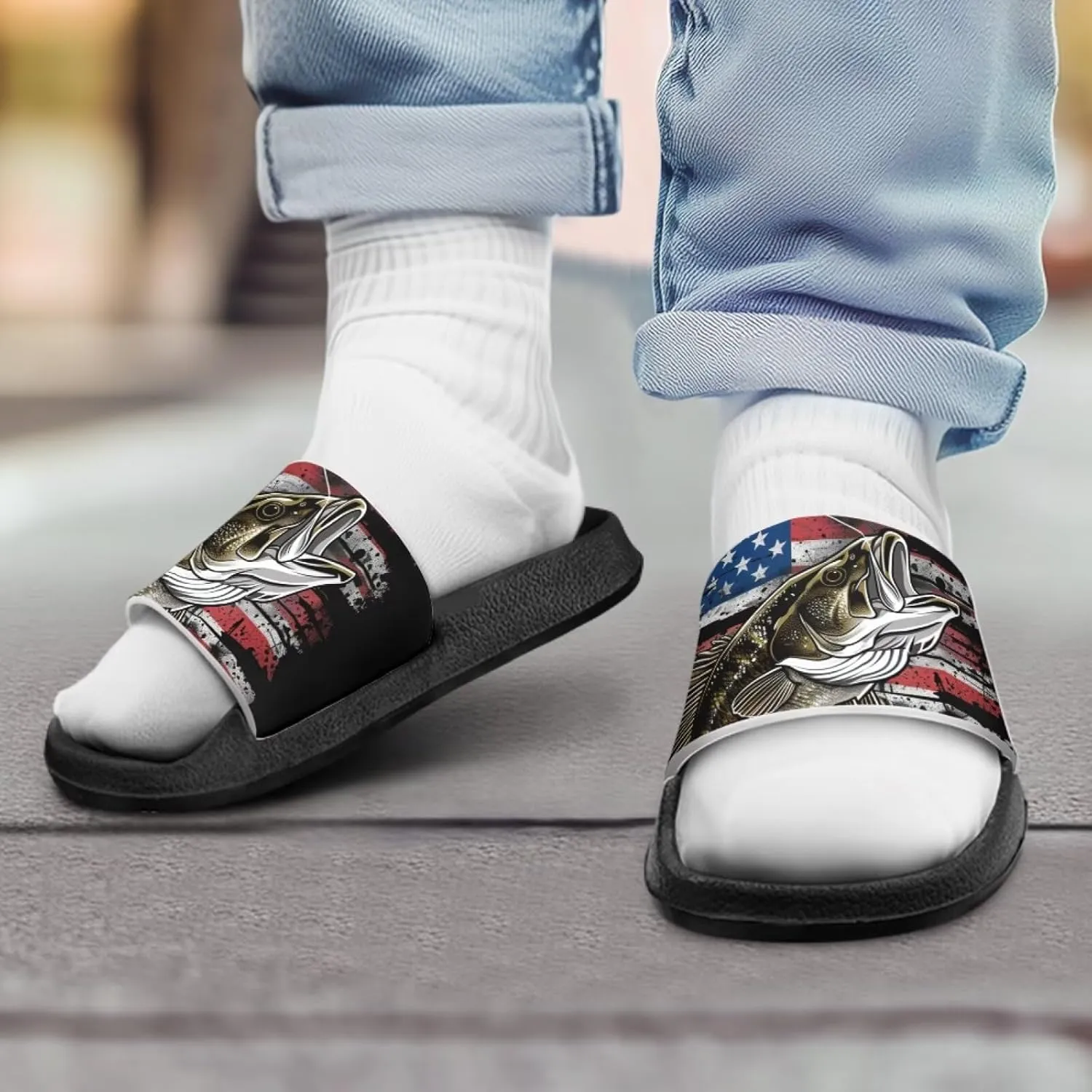 Howilath Children's Sandals Casual Non-Slip Slides Unisex Kids Slippers Bathroom Shower Shoes with EVA Sole