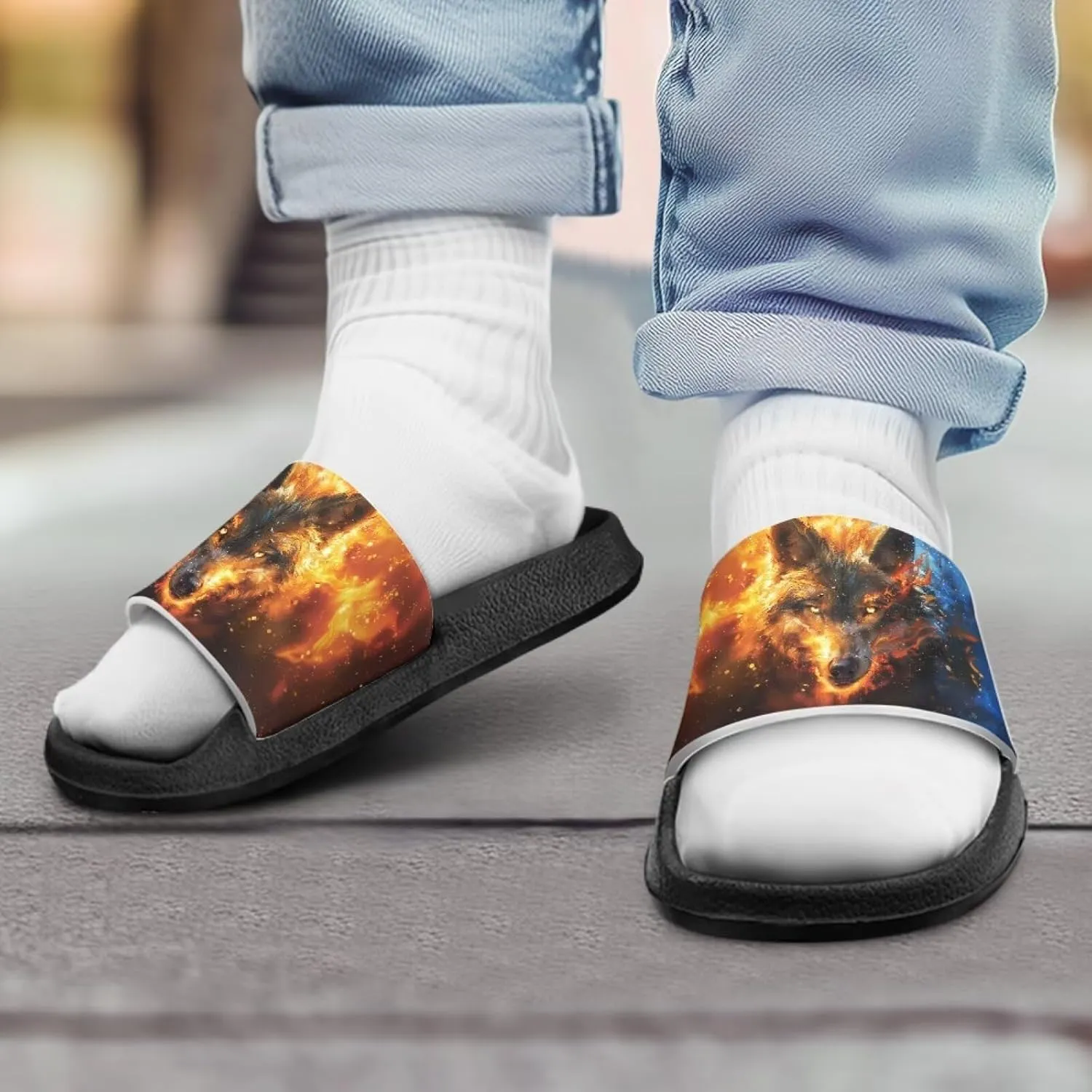 Howilath Children's Sandals Casual Non-Slip Slides Unisex Kids Slippers Bathroom Shower Shoes with EVA Sole