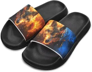 Howilath Children's Sandals Casual Non-Slip Slides Unisex Kids Slippers Bathroom Shower Shoes with EVA Sole