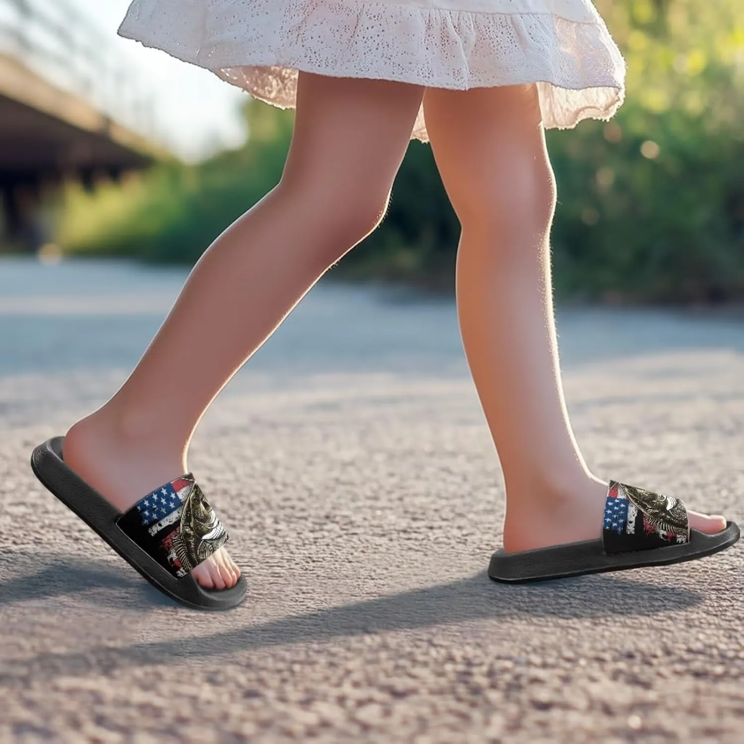 Howilath Children's Sandals Casual Non-Slip Slides Unisex Kids Slippers Bathroom Shower Shoes with EVA Sole