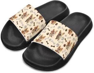 Howilath Dog Print Slides for Boys Beach Summer Kids Sandals Open Toe Non-Slip Children Slippers Indoor Outdoor Shoes