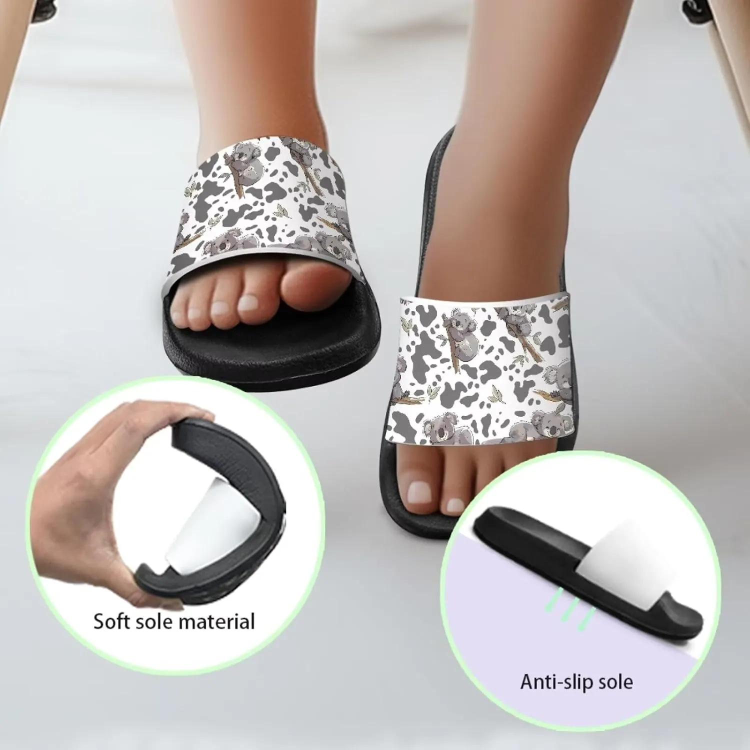 Howilath Kids Slide Sandal Non-Slip Open Toe Slippers Quick Dry Beach Shoes Unisex Child Summer Sandals