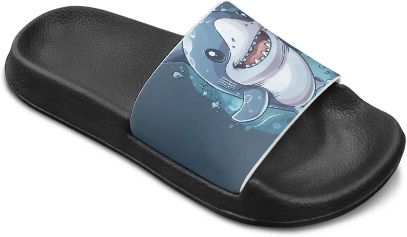 Howilath Sea Animal Print Kids Slides Non-Slip Open Toe Slippers Boys and Girls Sandals Pillow Cloud Slippers with EVA Sole
