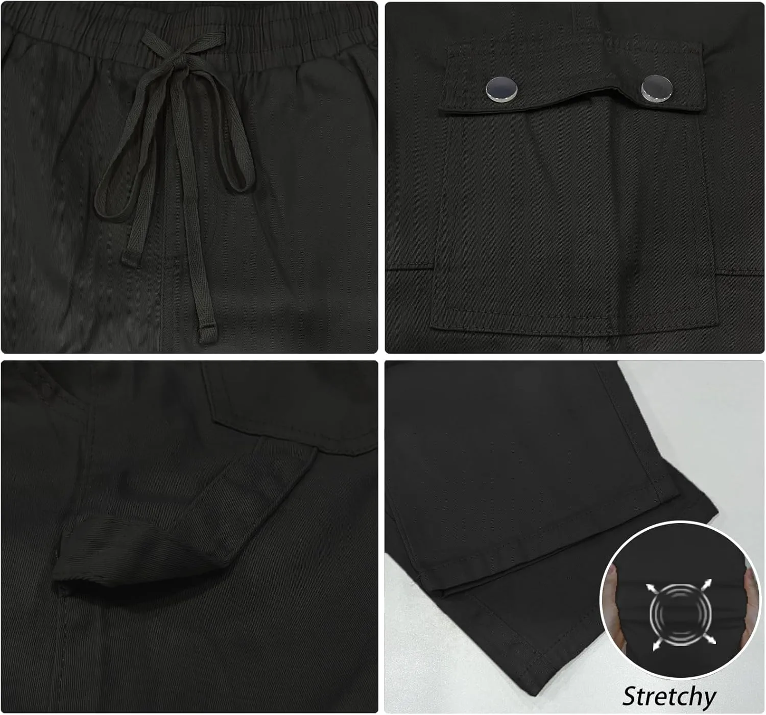 HVEPUO Womens Pants Casual Straight Leg Cargo Pants High Waisted Jeans for Women with Pockets