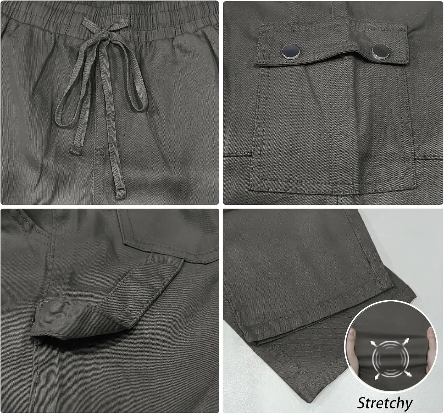 HVEPUO Womens Pants Casual Straight Leg Cargo Pants High Waisted Jeans for Women with Pockets