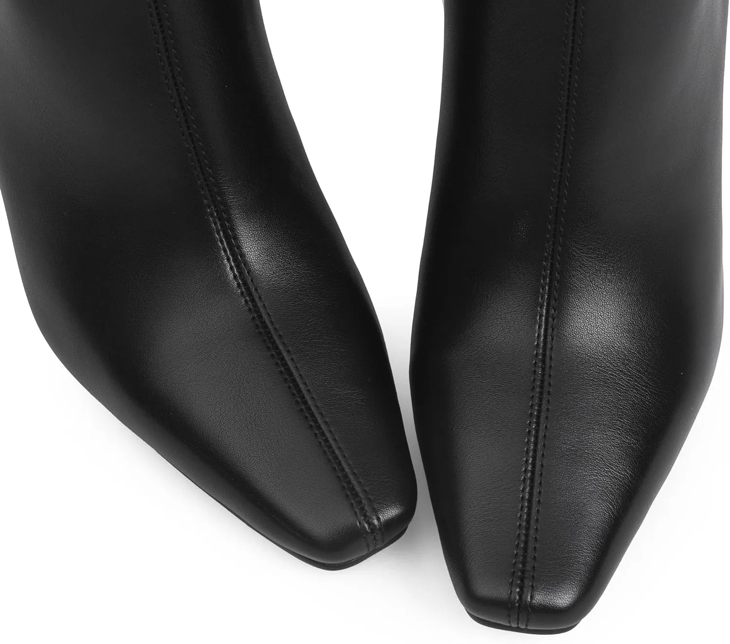 iiimmu Knee High Boots for Women 3.5 IN Block Heel Comfortable Tall Boots Square Toe Faux Leather Fall Boots