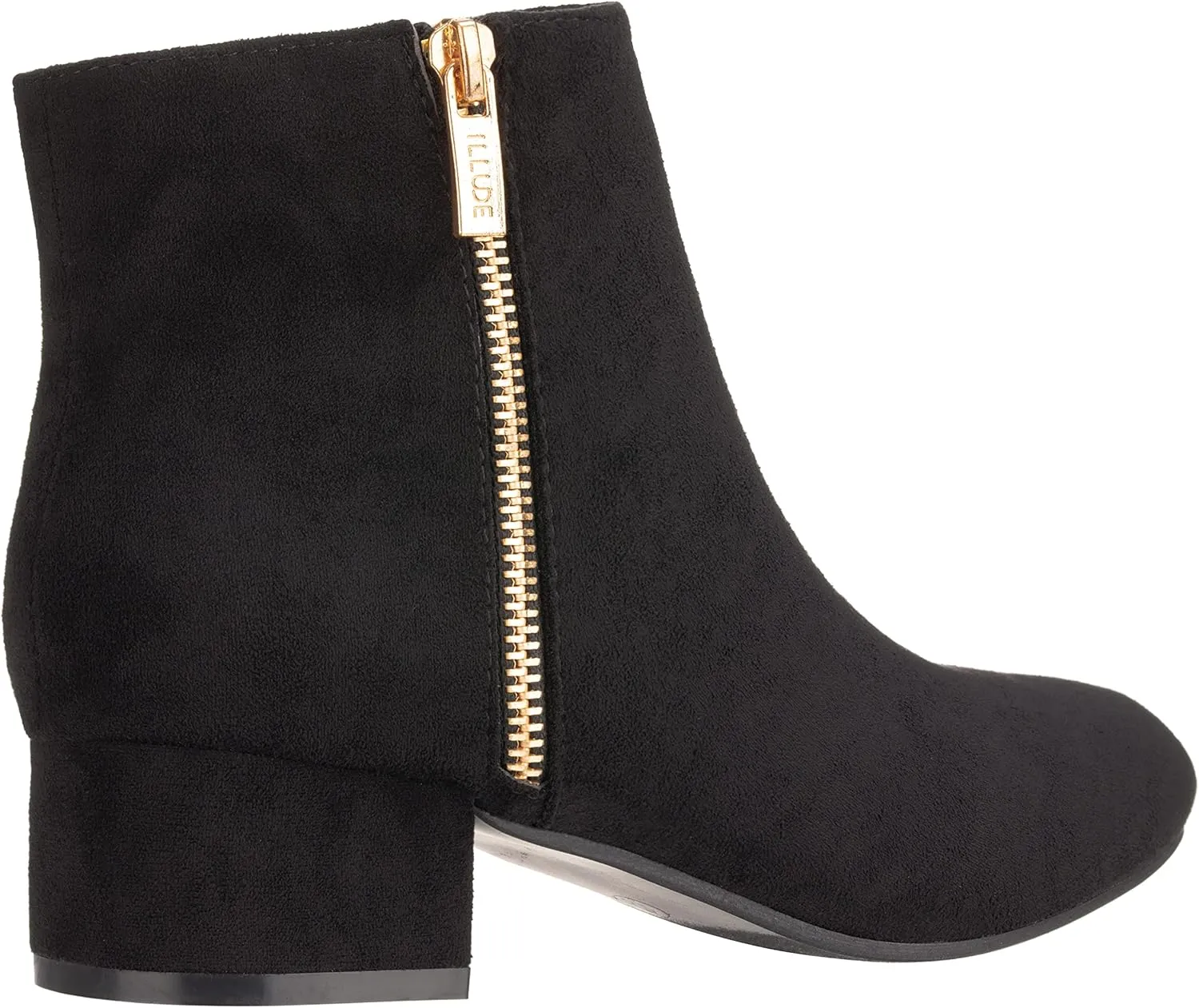 ILLUDE Women's Low Heel Ankle Boot - Casual Zip Up Bootie - Comfortable Everyday Round Toe Bootie - Chaya