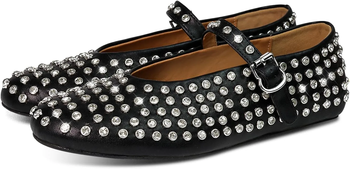 IMPREMEY Mesh Ballet Flats for Women Buckle Strap Round Toe Wide Width Mesh Flats Casual Ballerina Shoes
