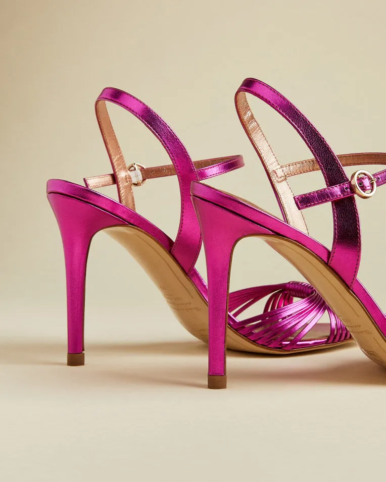Inanna Strappy Sandals in Fuchsia