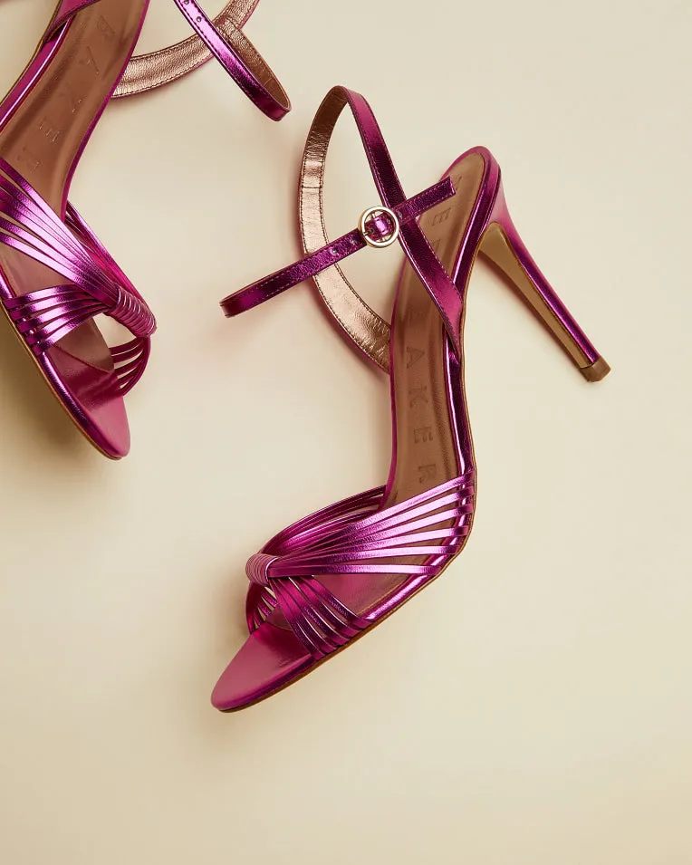 Inanna Strappy Sandals in Fuchsia