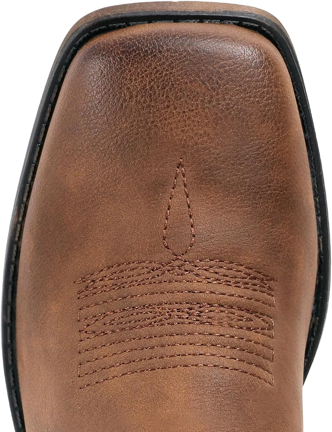 IUV Cowboy Boots For Women Square Toe Western Boots Mid Calf Cowgirl Boots Pull On Embroidered Brown Cowboy Boots